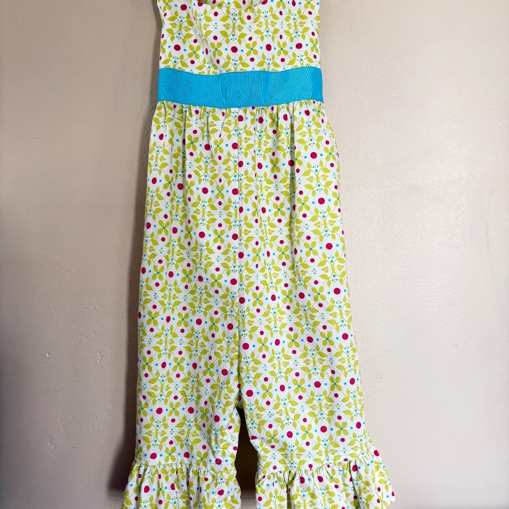 Anvy Kids one piece outfit; ruffles, ribbon bow, buttons; size 3T; NWT